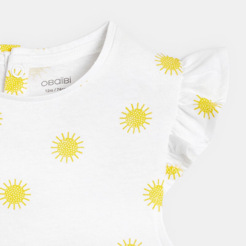 T-shirt imprimé soleil jaune bébé fille Jaune