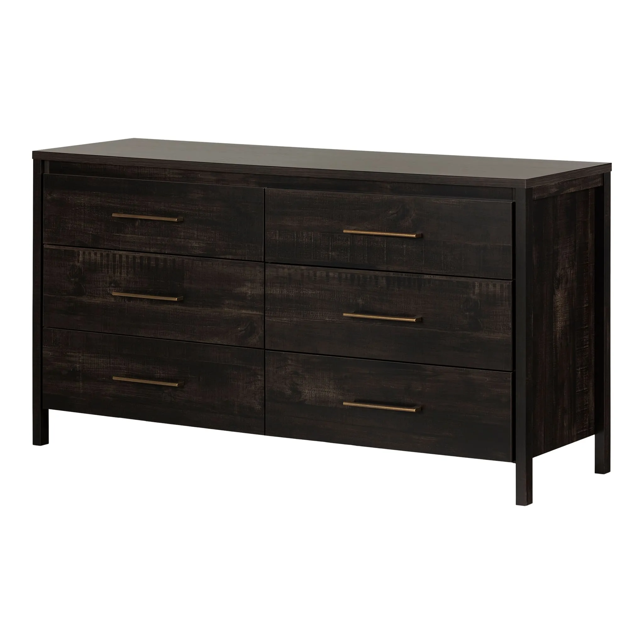 South Shore Bureau Double 6 Tiroirs - Gravity Noir Antiqué