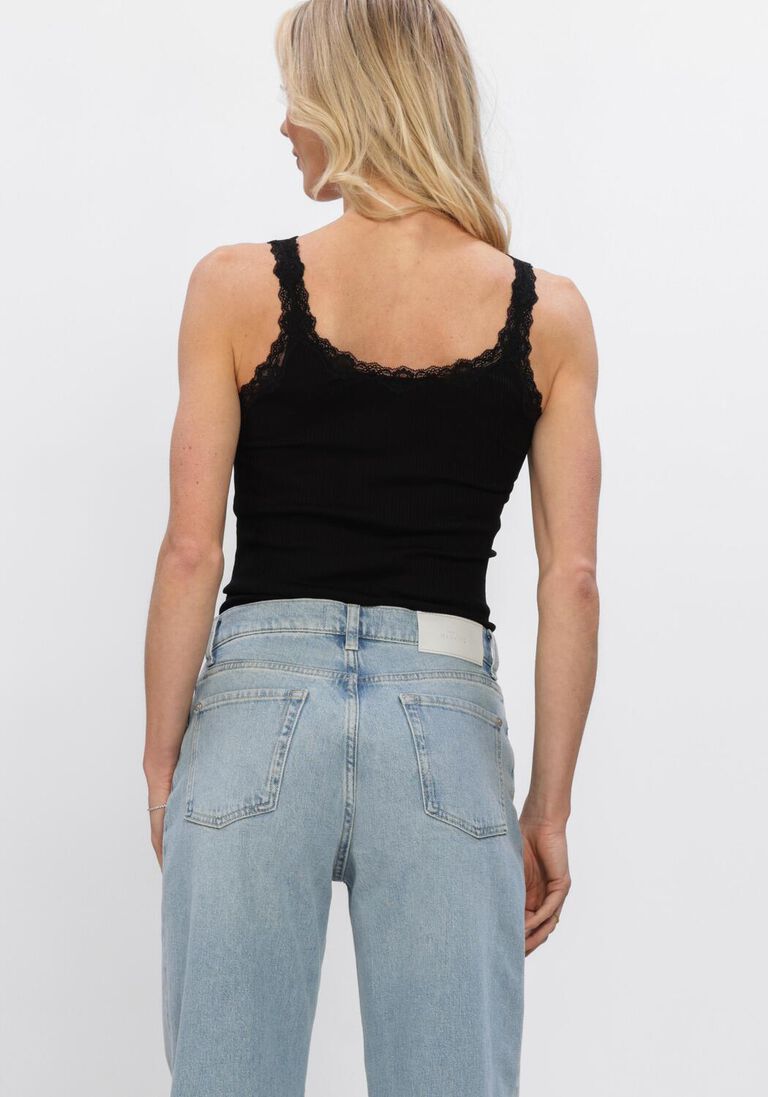 zwarte rosemunde top babette deep back silk top