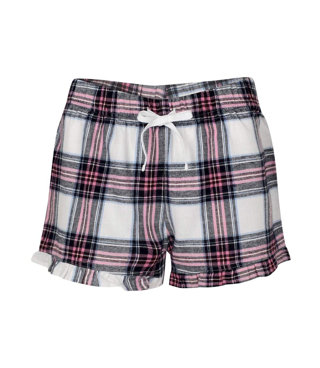Skinnifit - Short Tartan - Femme (Blanc/Rose careaux) - UTRW6024