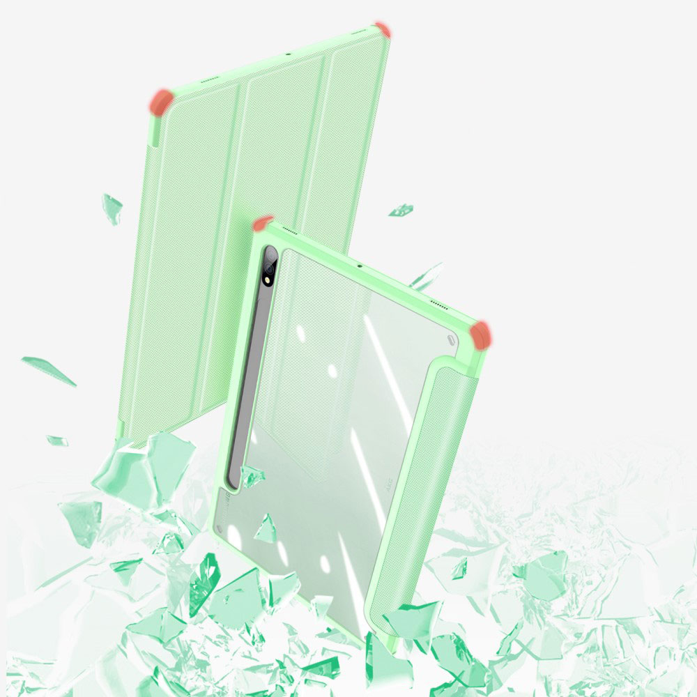 Samsung Galaxy Tab S8 / Tab S7 Leder Tasche Smart Cover Schutzhülle   S-Pen Halter - Grün