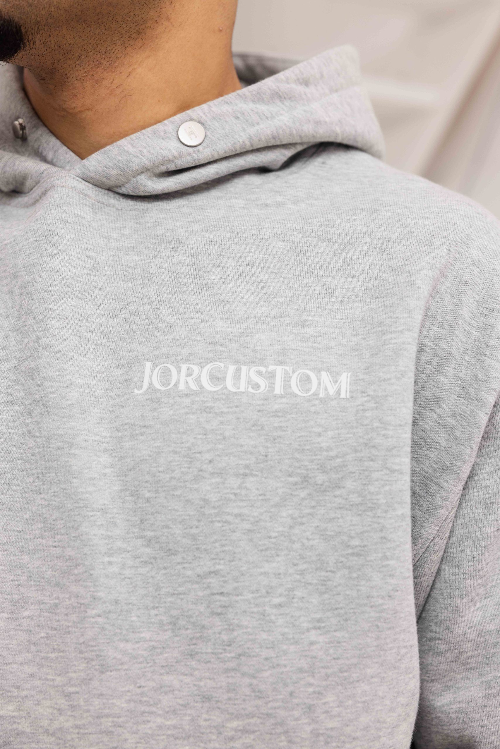 Jorcustom Ribbon Oversized Hoodie Heren Grijs