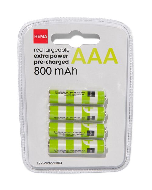 4 piles AAA 800mAh rechargeables
