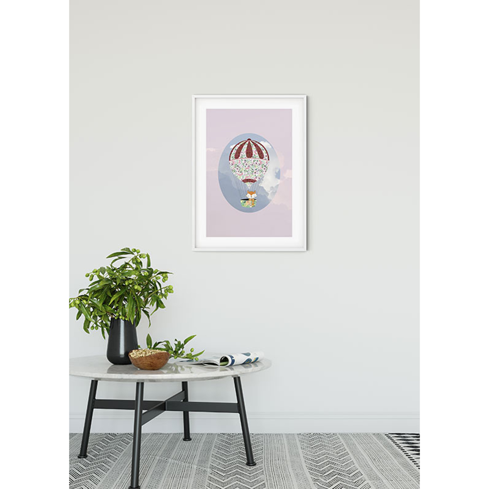 Wandbild HAPPY BALLOON ROSE - 50x70 cm