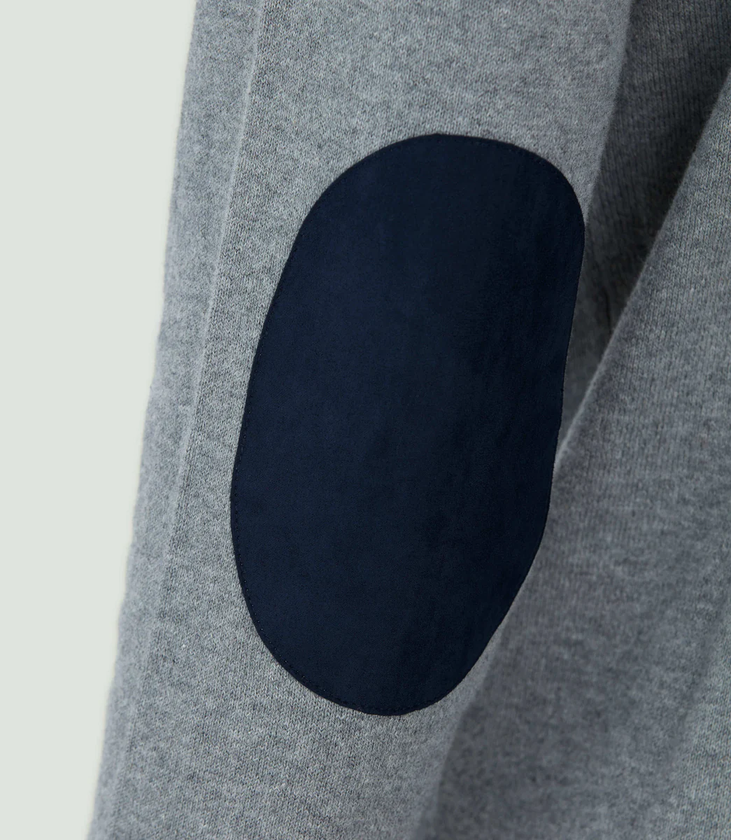 Pull col zippé gris chiné 