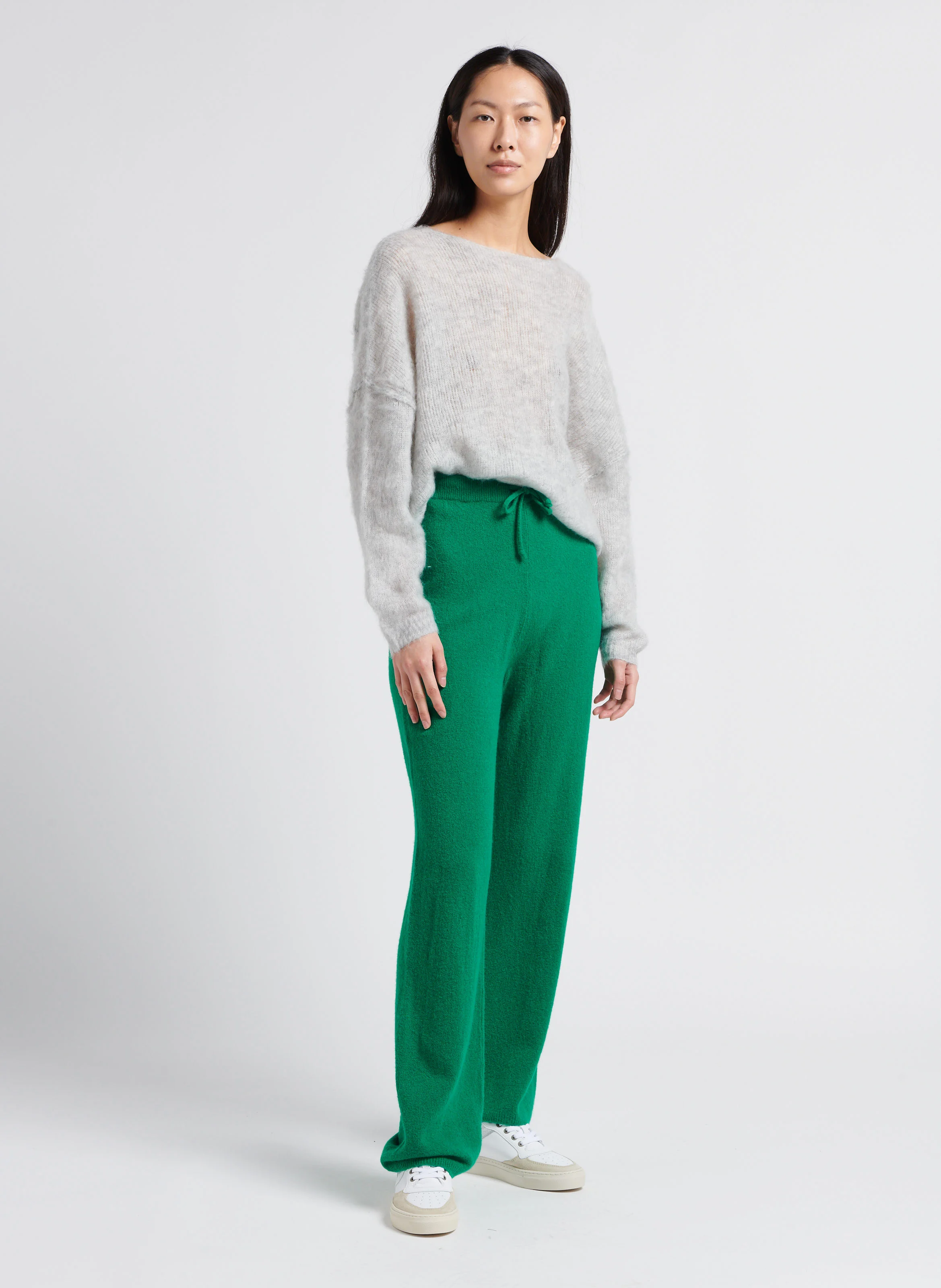 YANBAY - Pull col bateau en alpaga et laine| Gris