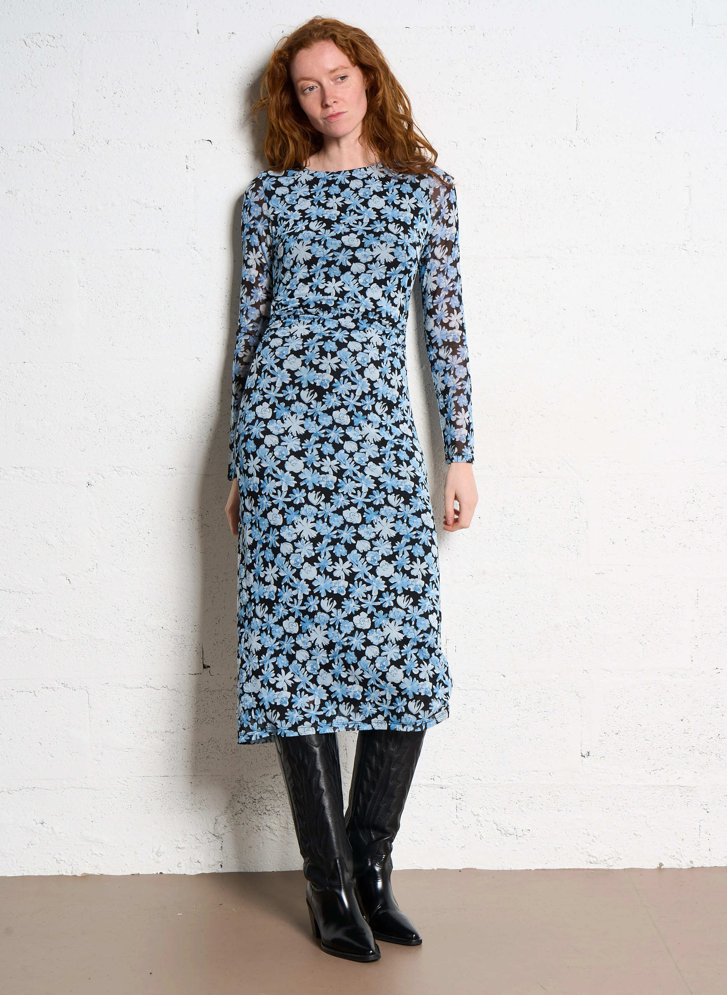 ZILA - Robe longue imprimée | Bleu