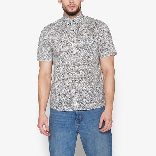 Signal Trip Mini Print Skjorte, True Blue, 3XL