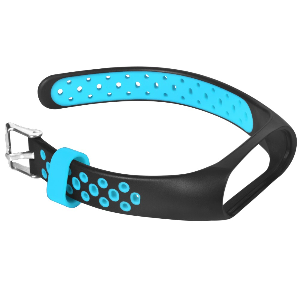 Xiaomi Mi Band 7 / 6 / 5 / 4 / 3 Silikon Sport Armband Dual Color (Gelenkumfang 150-220mm) - Schwarz / Blau