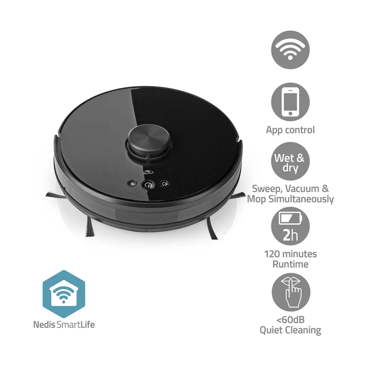 Nedis Smart Life Robotstøvsuger WIFIVCL001CBK