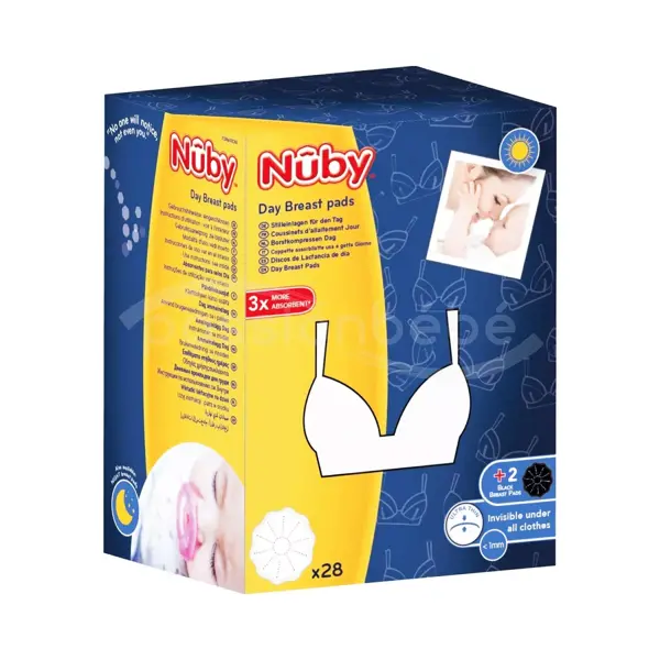Absorventes para amamentação diurna Nuby (28 unidades brancas + 2 pretas)