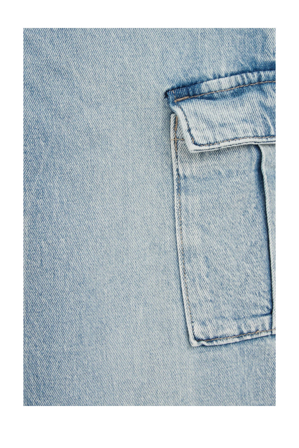 WE Fashion high waist loose fit jeans lichtblauw