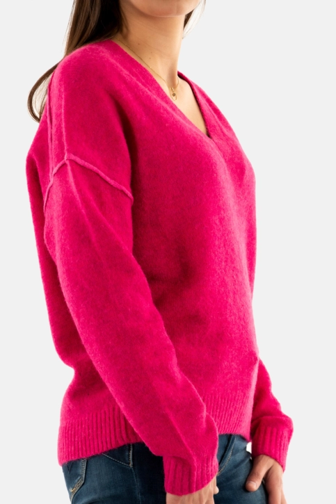 Pull hiver Le Temps Des Cerises sanny 1056 framboise