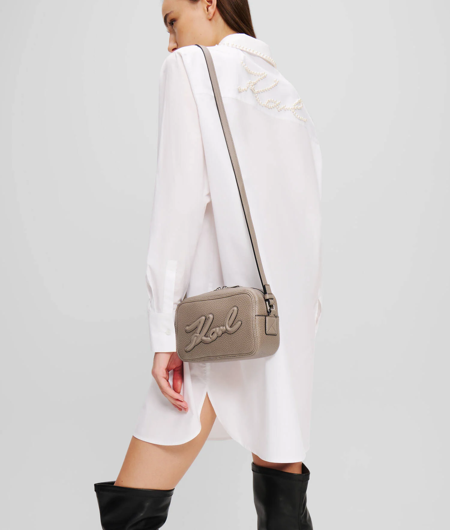 SAC CAMÉRA EN CUIR GRAINÉ K/SKUARE