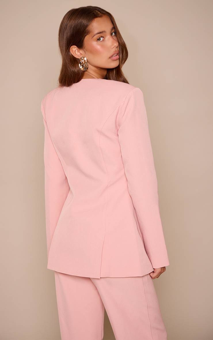 Rose Clair Ensemble Coordonné Blazer Ajusté Tailleur
