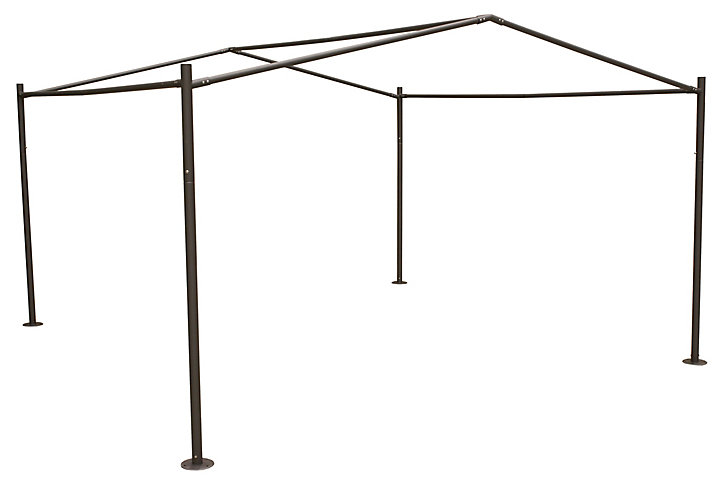 Tonnelle acier et toit polyester Hespéride Certeli ardoise 4 x 4 m