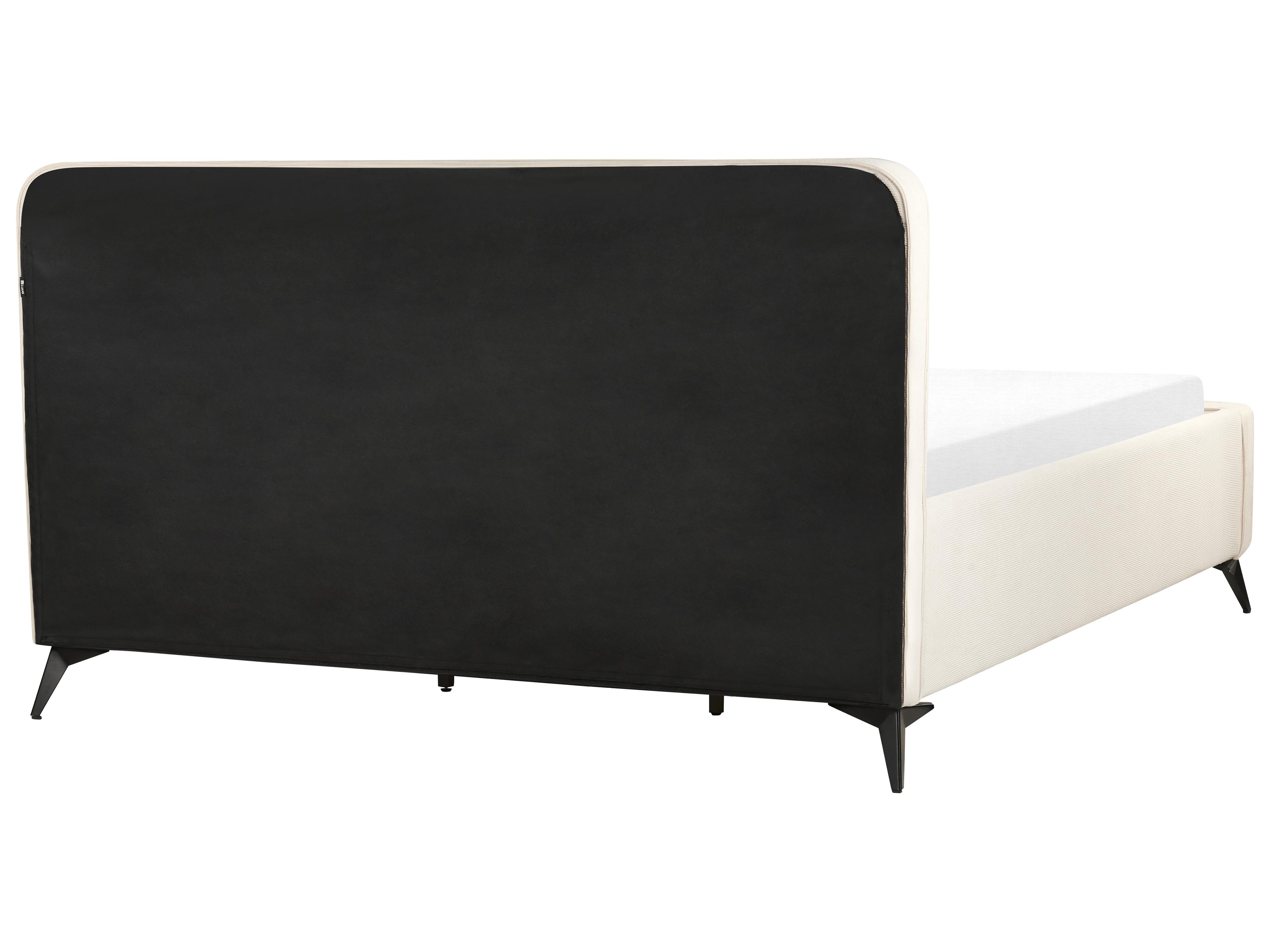 Bed Corduroy VALOGNES 180 x 200 cm Lichtbeige