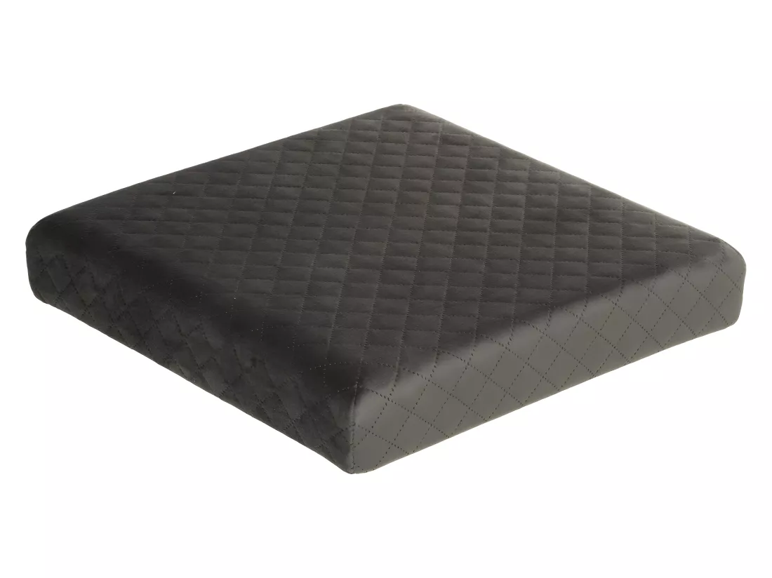 2 en 1 Pouf et Coffre de rangement en velours Gris 31 x 31 cm