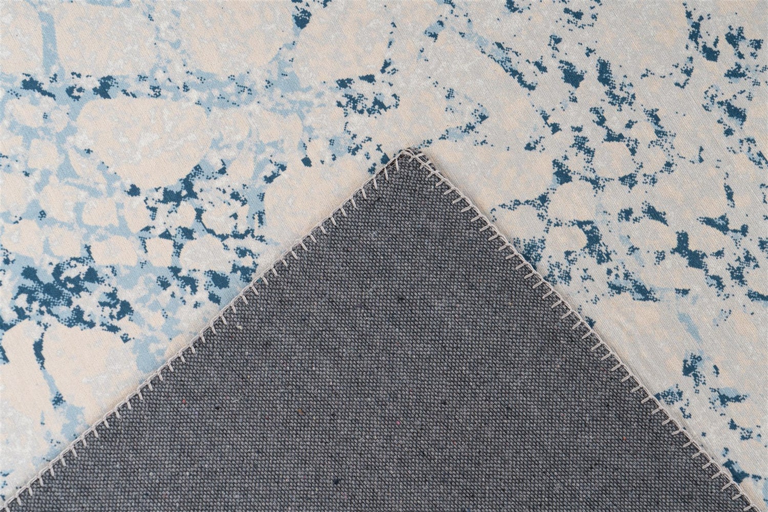 Platgeweven vloerkleed Nebuluxe Crème / Blauw Modern 80 x 150 cm