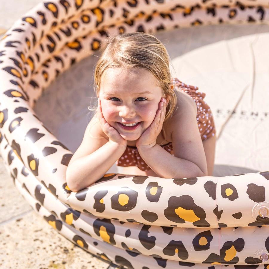 Swim Essentials Aufblasbarer Pool Beige Panther Print Ø 150 cm