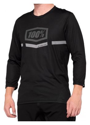 Maillot Manches 3/4 100% Airmatic Jersey Noir