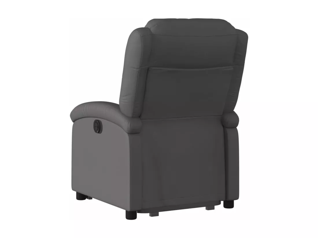 Fauteuil inclinable électrique gris cuir véritable
