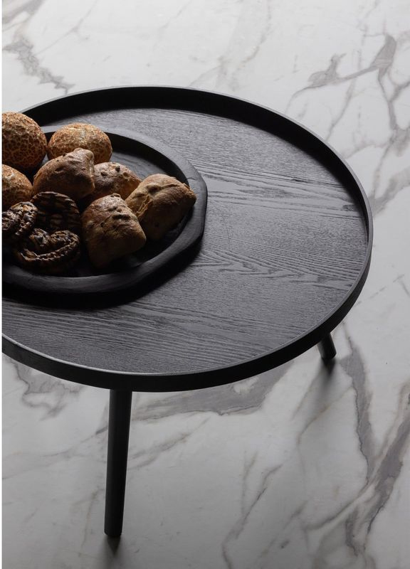 WOOOD Mesa Bijzettafel L - Hout - Zwart - 34xØ60