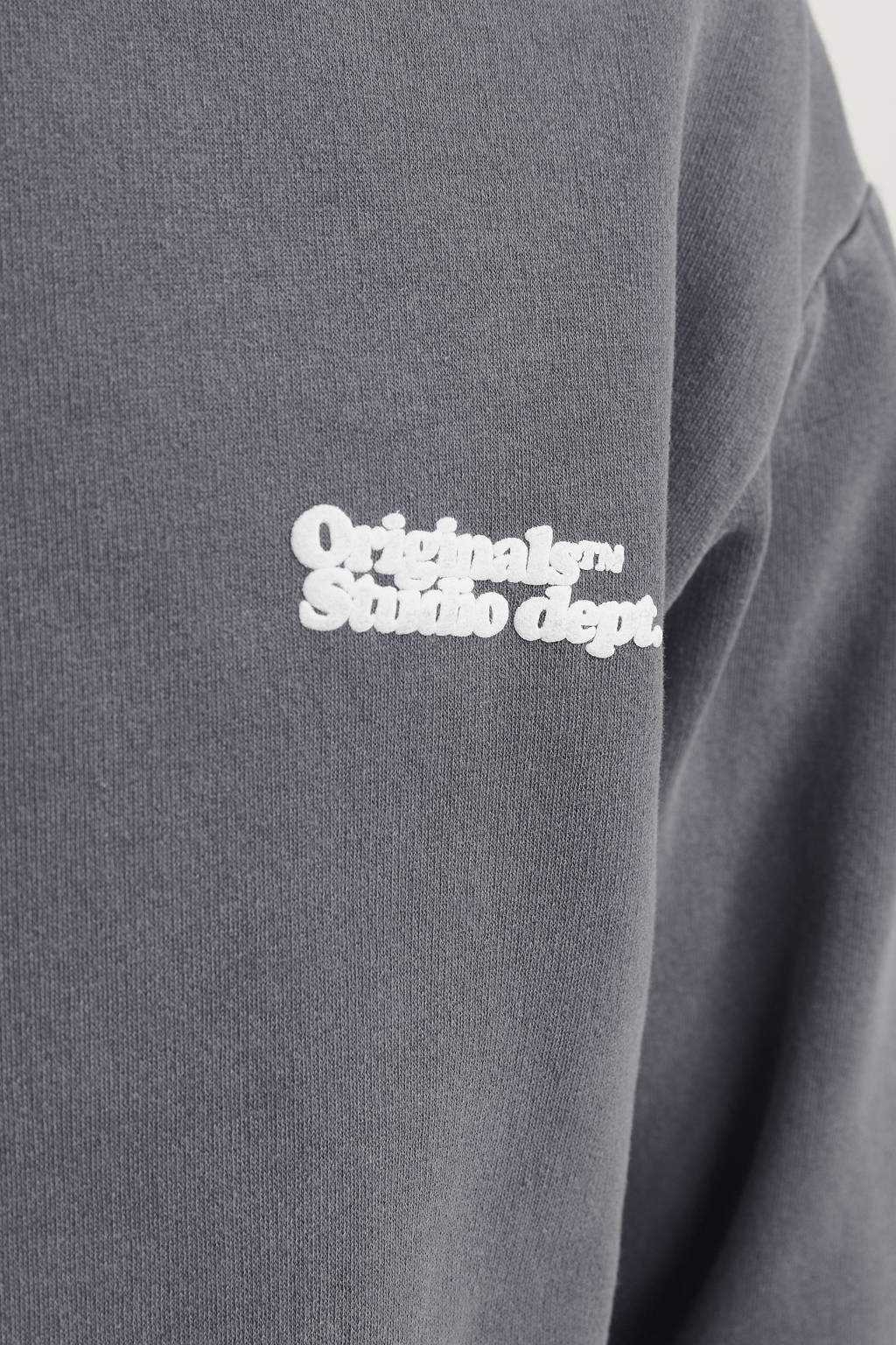JACK & JONES hoodie JORVERMONT met backprint donkergrijs