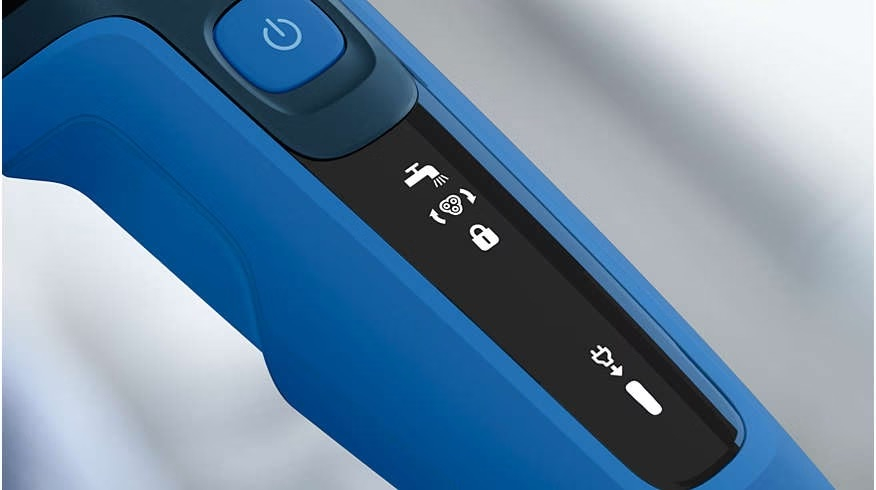 Shaver Series 5000 Elektrischer Scherkopf Haarschneider Bart Trimmer Akku Rasierer Wet & Dry mit 2 Aufsätzen (S5466/17) - Blau
