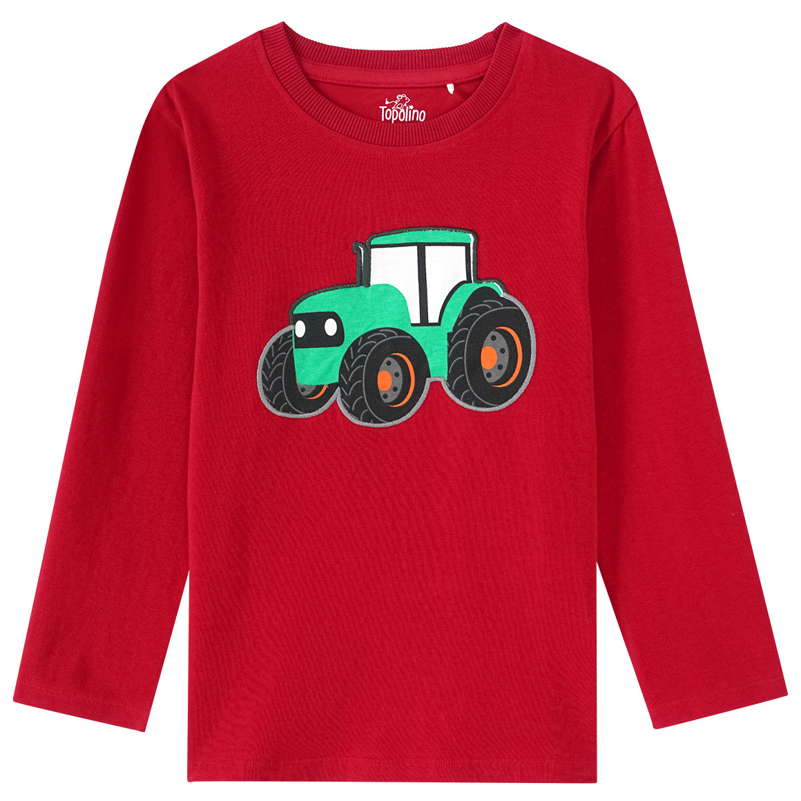 Topolino Jungen Langarmshirt mit Traktor-Applikation dunkelrot