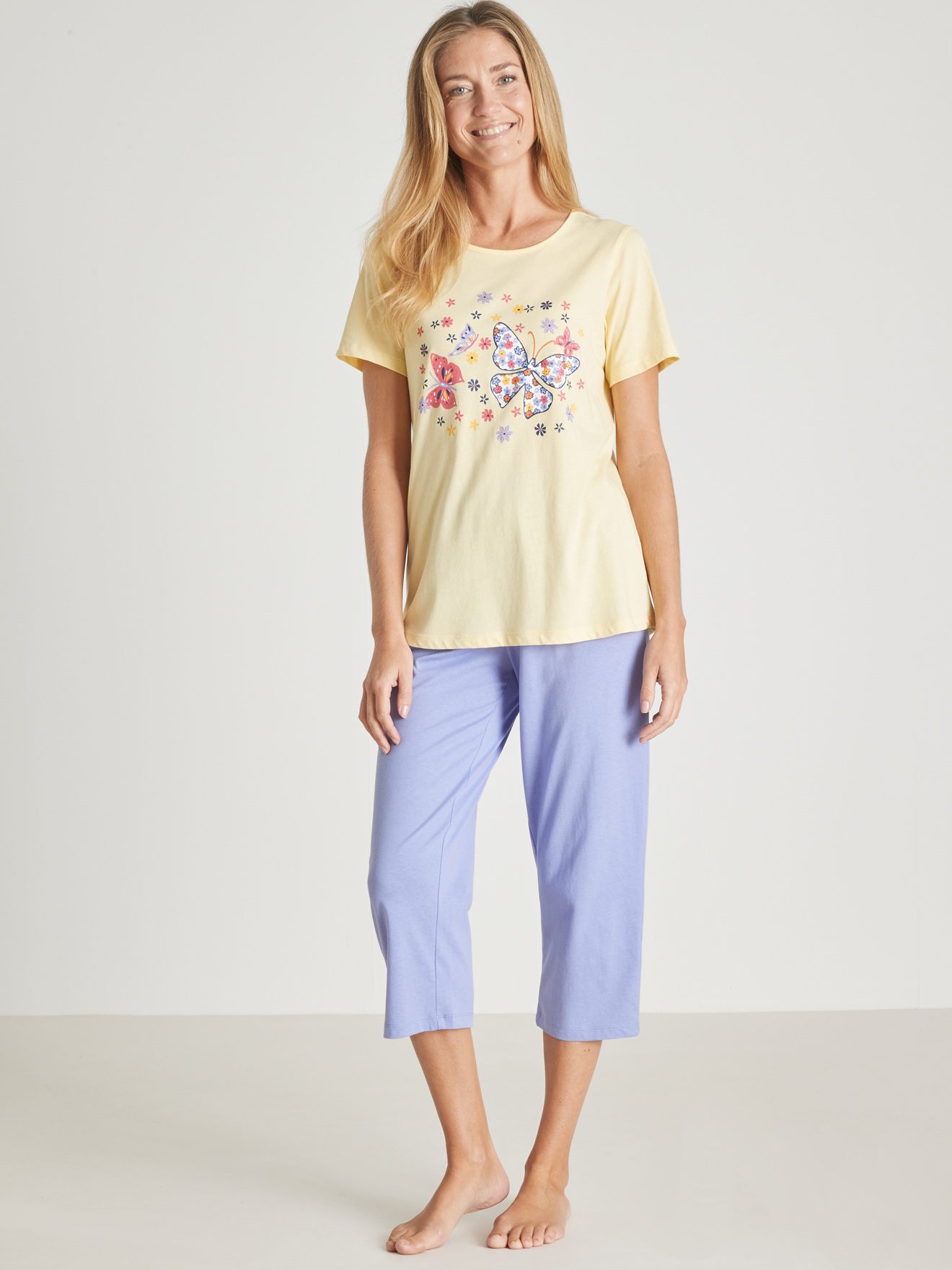 Pantacourt de pyjama en maille pur coton