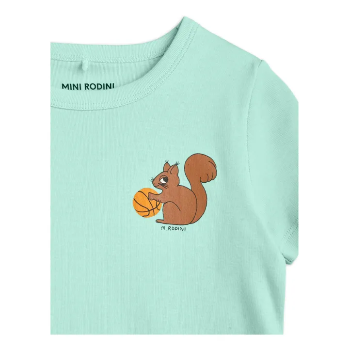 Mini Rodini T-Shirt Coton Bio Ecureuil | Bleu ciel