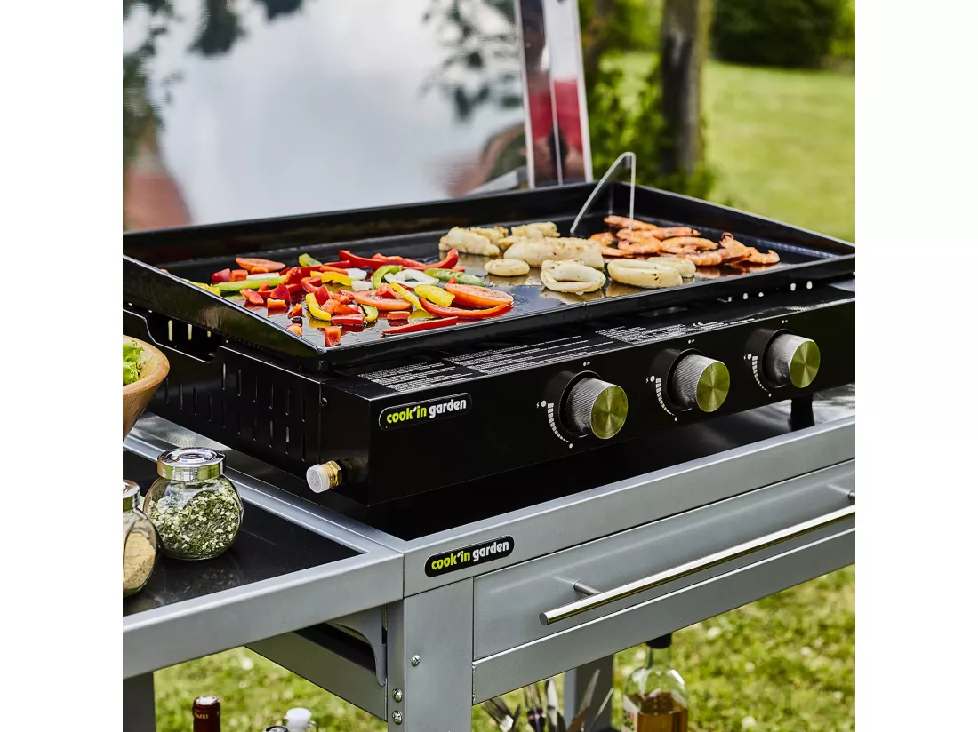 Plancha gaz en fonte FINESTA - 3 brûleurs - COOK'IN GARDEN