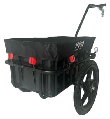 Remorque vélo 70L Bagages Remorque vélo avec caisse Trolley   Réflecteurs - Noir