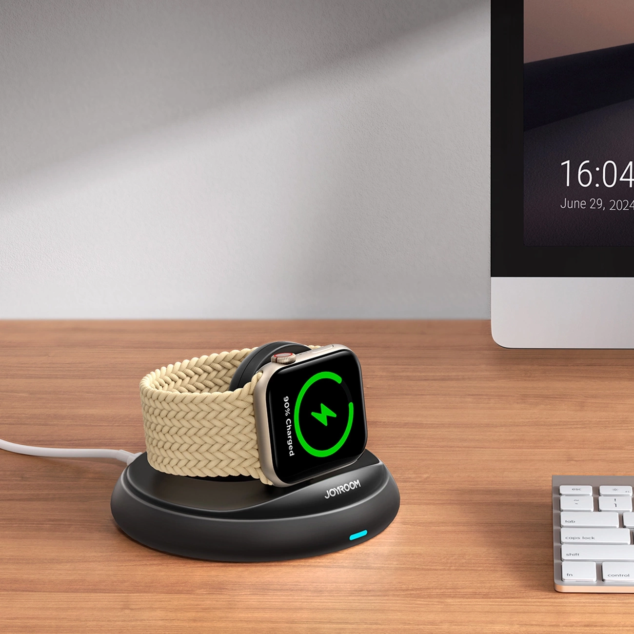 (3W) USB C auf MagSafe Apple Watch Ladegerät Wireless Charger (JR-W12) - Schwarz