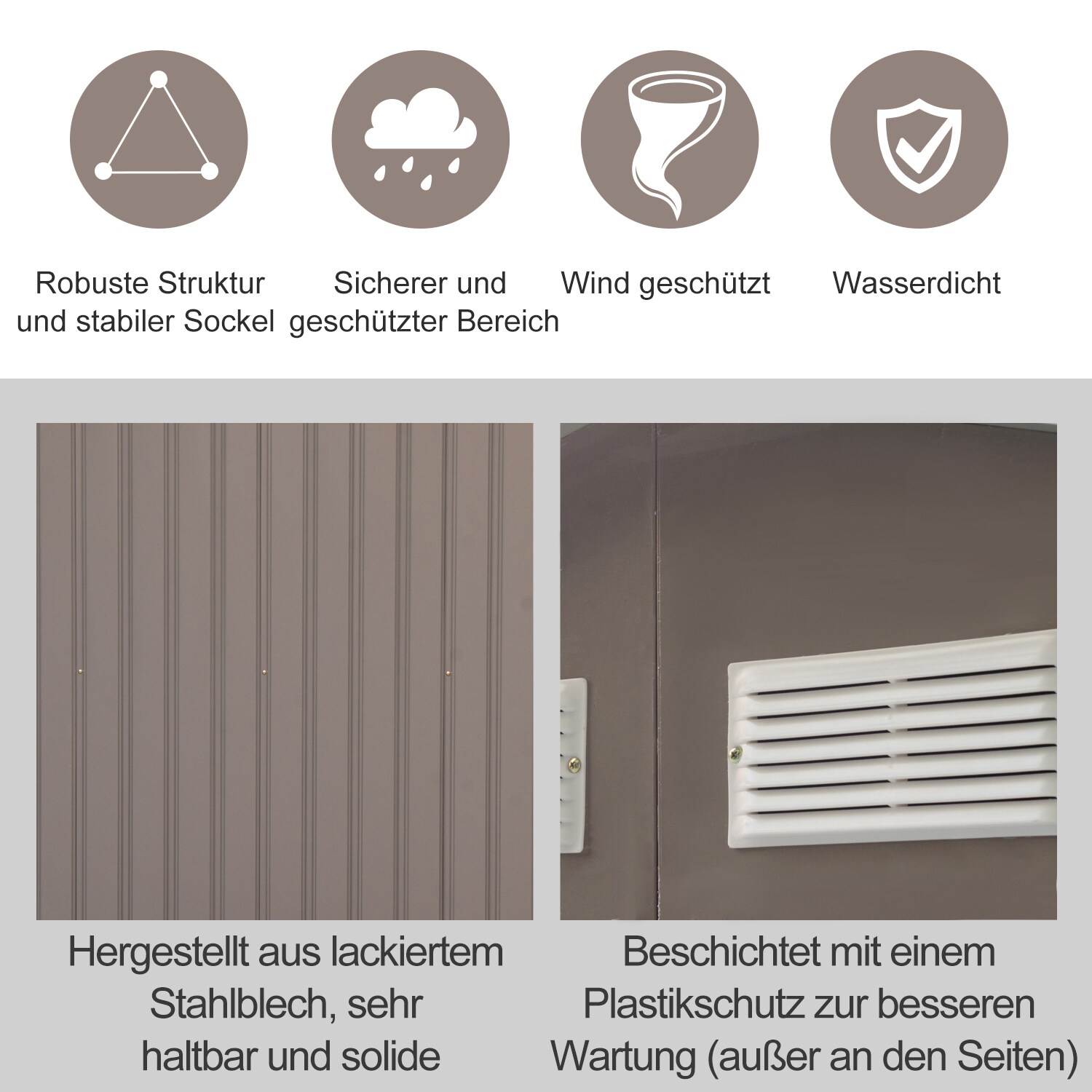 Outsunny Gartenschuppen mit Schiebetüren und Fenster 213 x 127 x 185 cm (LxBxH)
