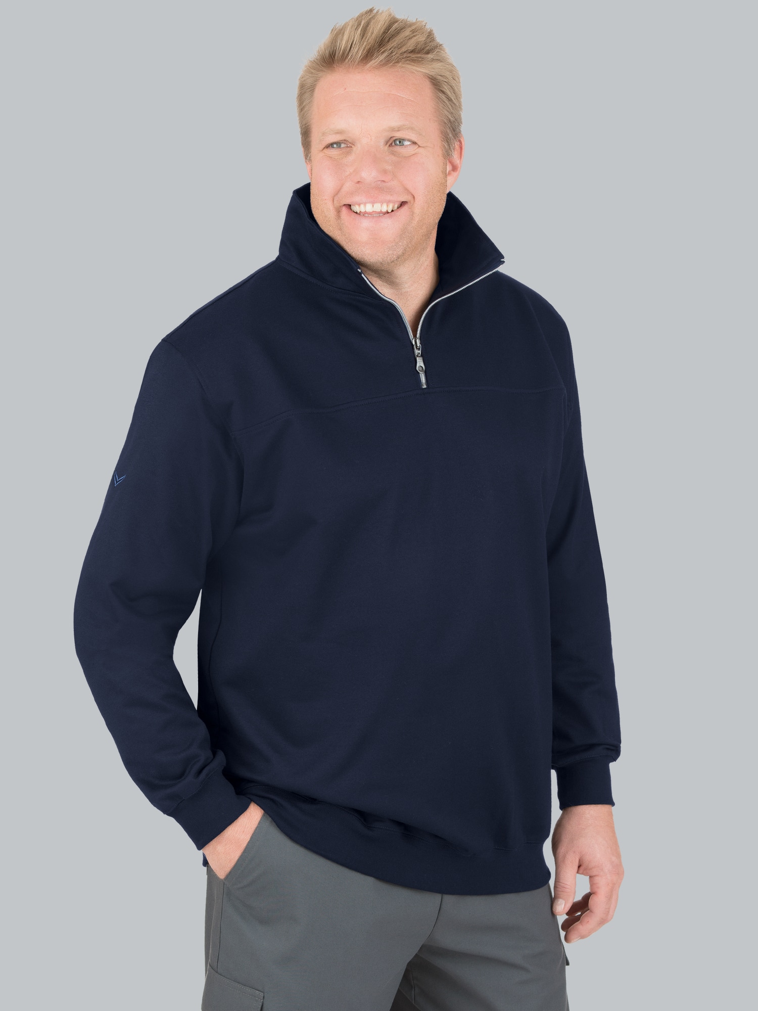 Sweatshirt mit Reißverschluss Navy