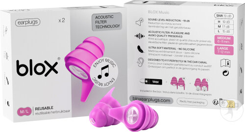 Blox Xperience Music Bouchon D’Oreille Rose Fluo 1 Paire