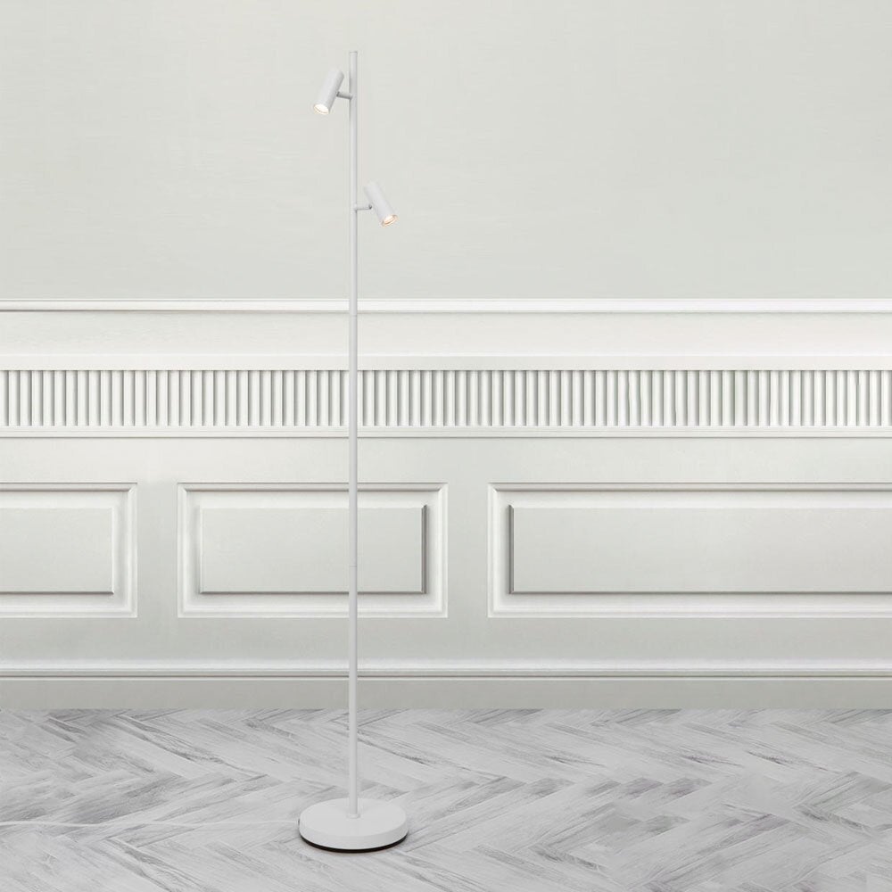 Omari LED vloerlamp in wit, 2 x 3,2W, 720lm