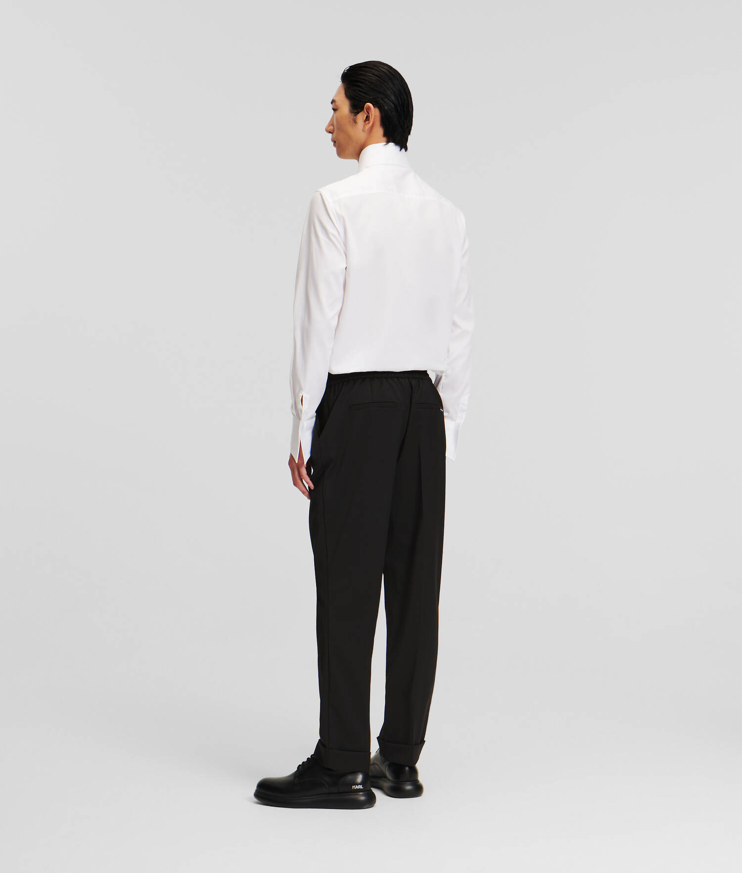 PANTALON DÉCONTRACTÉ EN LAINE MÉLANGÉE