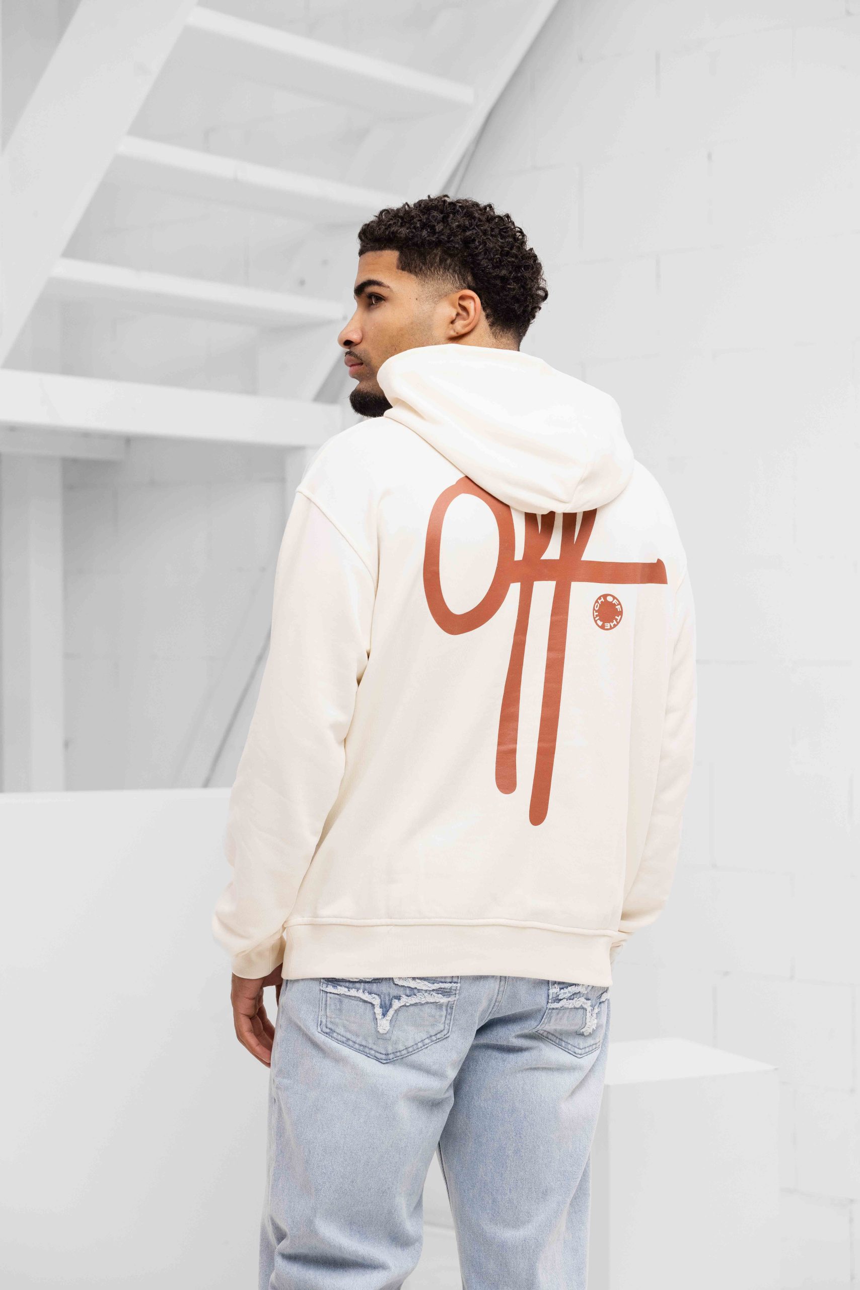 Off The Pitch Full Stop Hoodie Heren Gebroken Wit