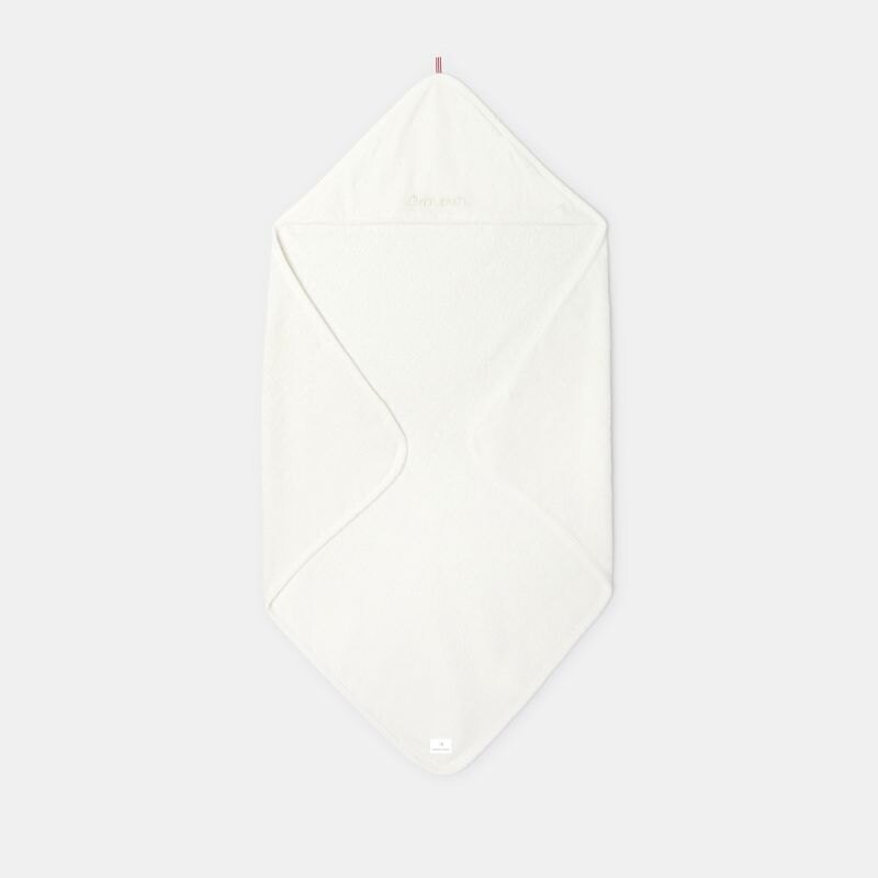 Sortie de bain en coton éponge et velours blanc naissance Absorba Blanc