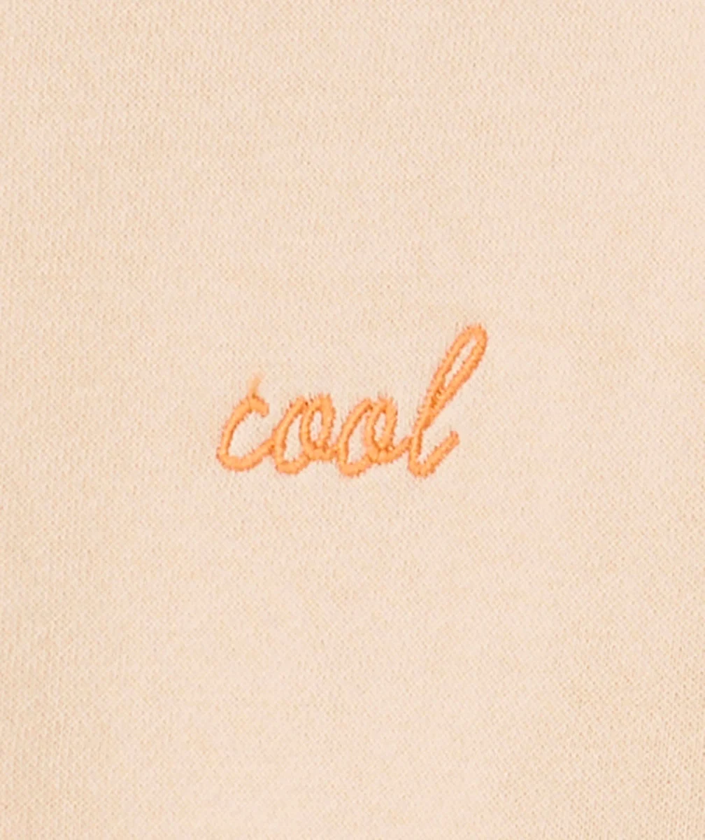 SWEAT MANCHES LONGUES GARÇON EN FIBRES RECYCLÉES ORANGE AVEC MESSAGE BRODÉ