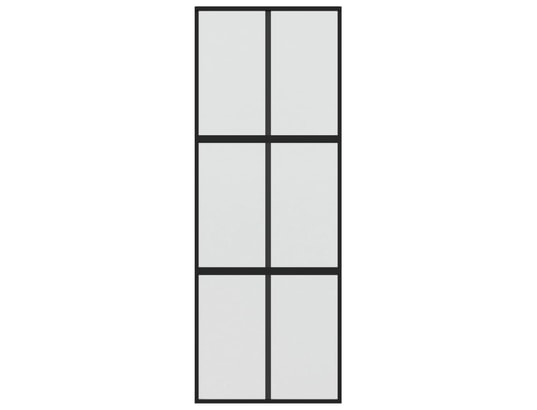 VIDAXL - Porte verre Porte coulissante noir 76x205 cm verre trempé aluminium