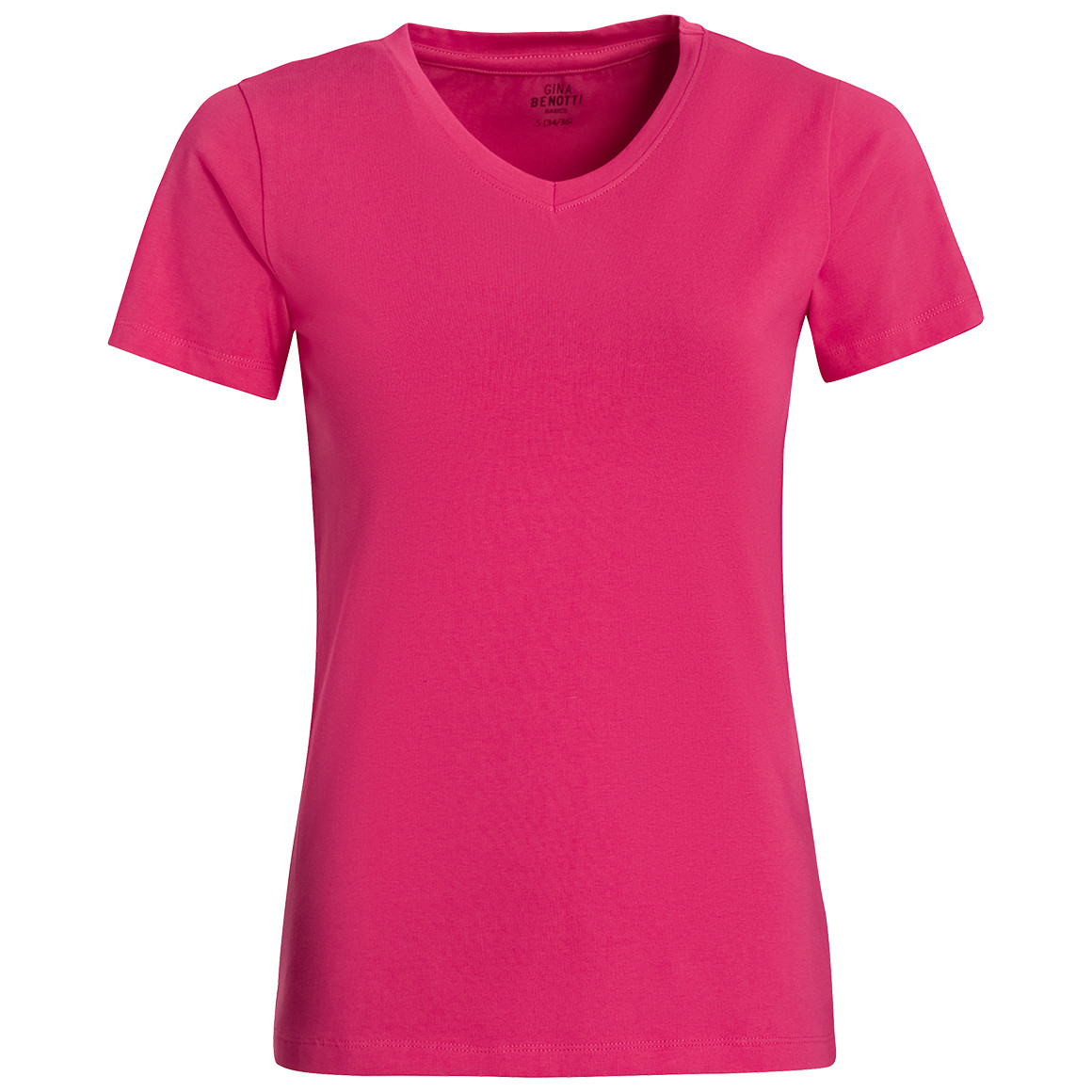 Gina Benotti Damen T-Shirt mit V-Ausschnitt pink