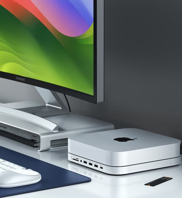 Satechi Mac mini/Studio dockingstation (sølv)