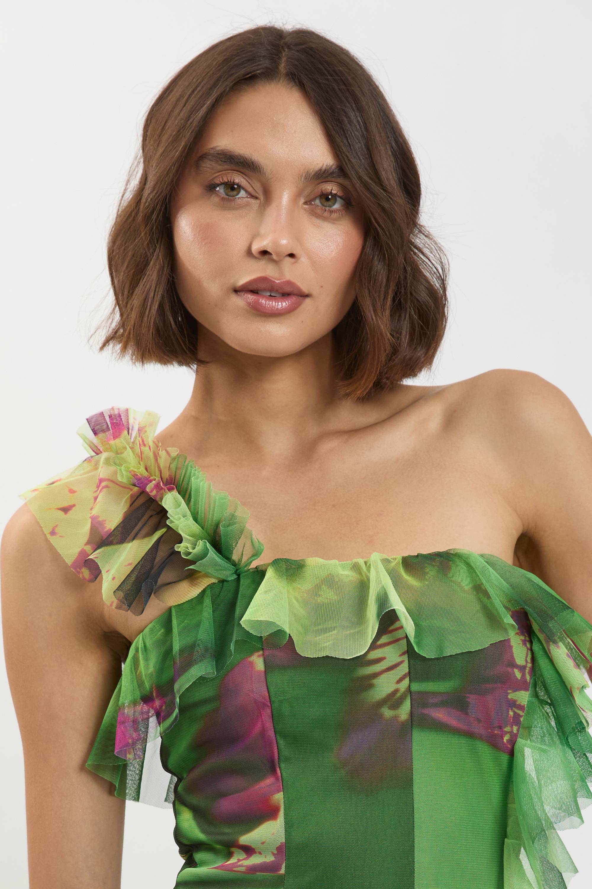 KarenMillen Robe Longue En Tulle À Une Épaule