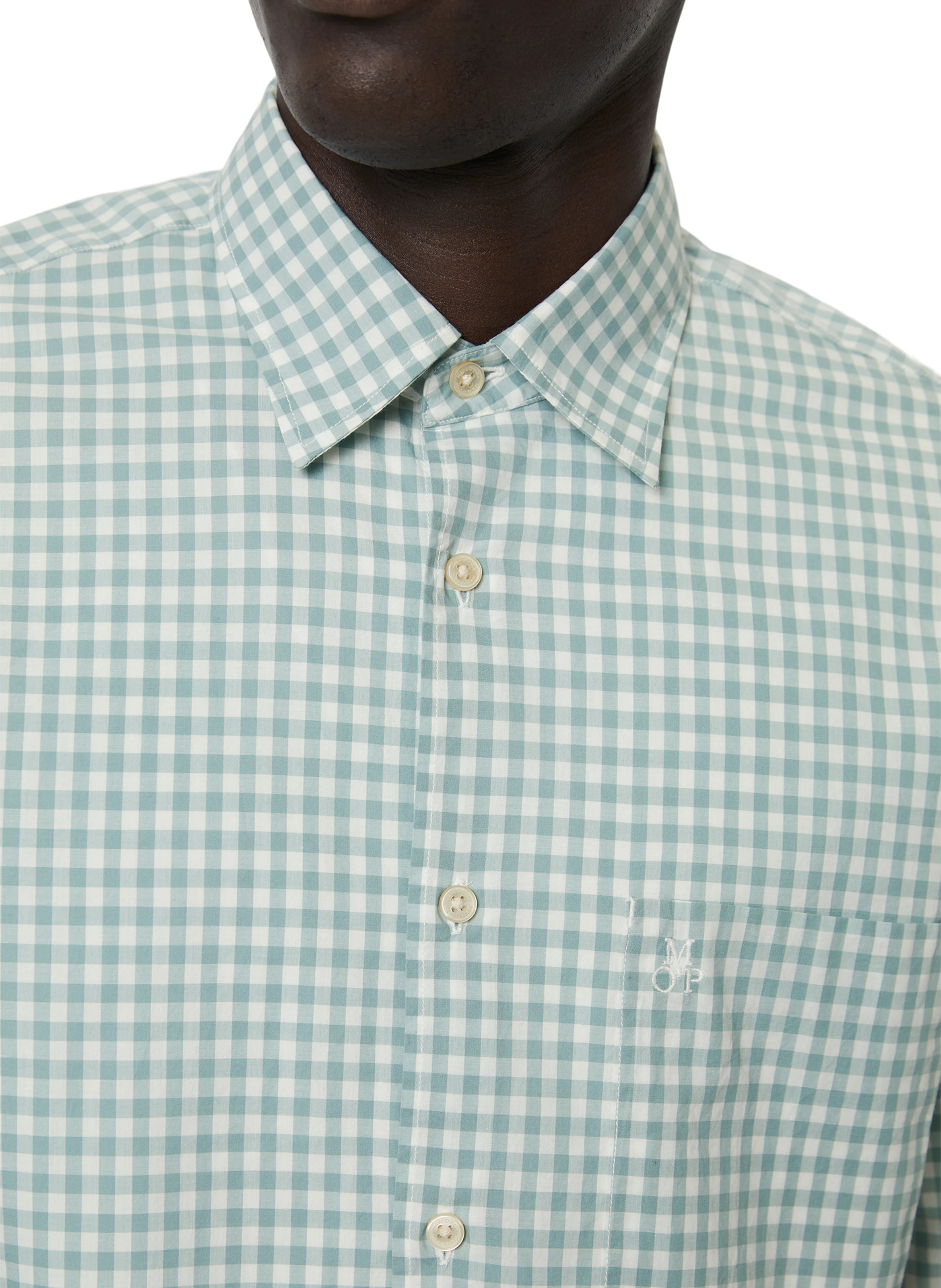 Chemise col classique en coton bio | Bleu