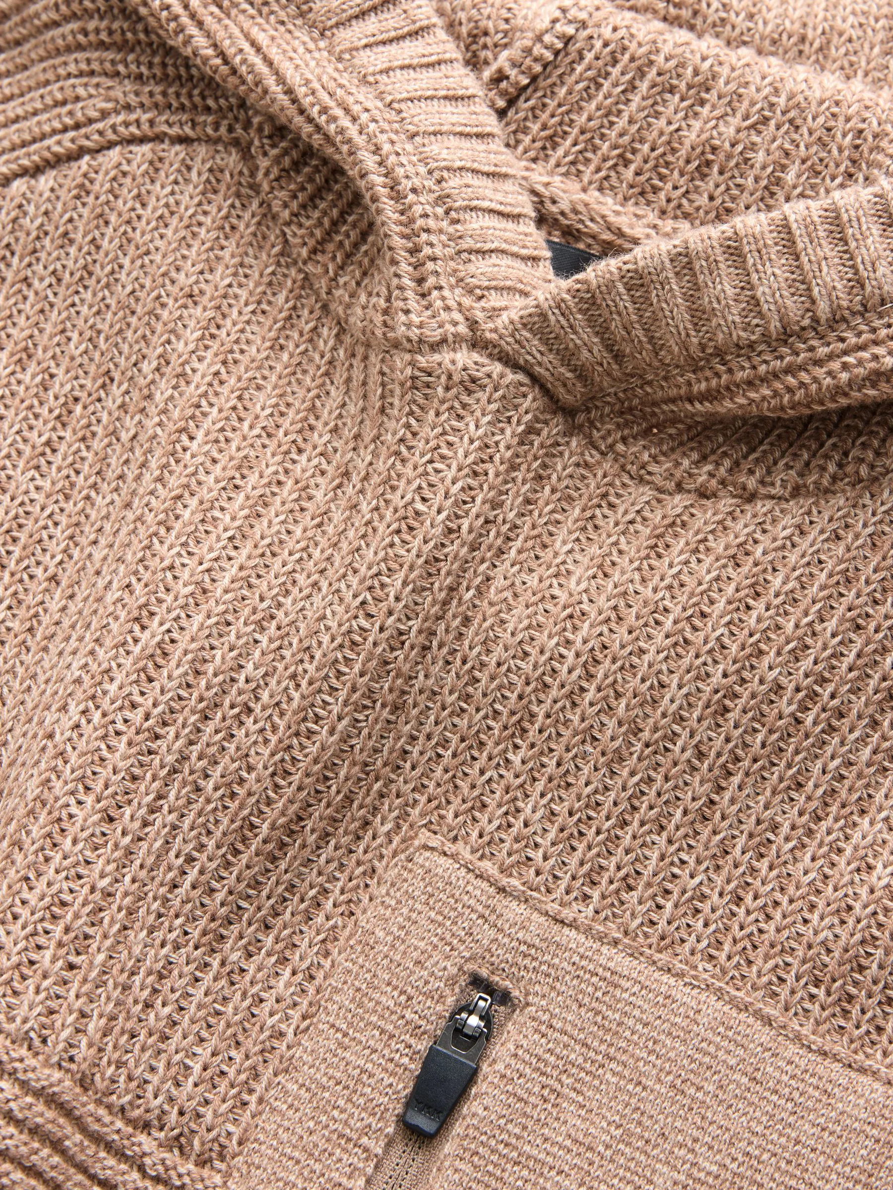 Lichtbruin - Utility gebreide hoodie (3-16jr)
