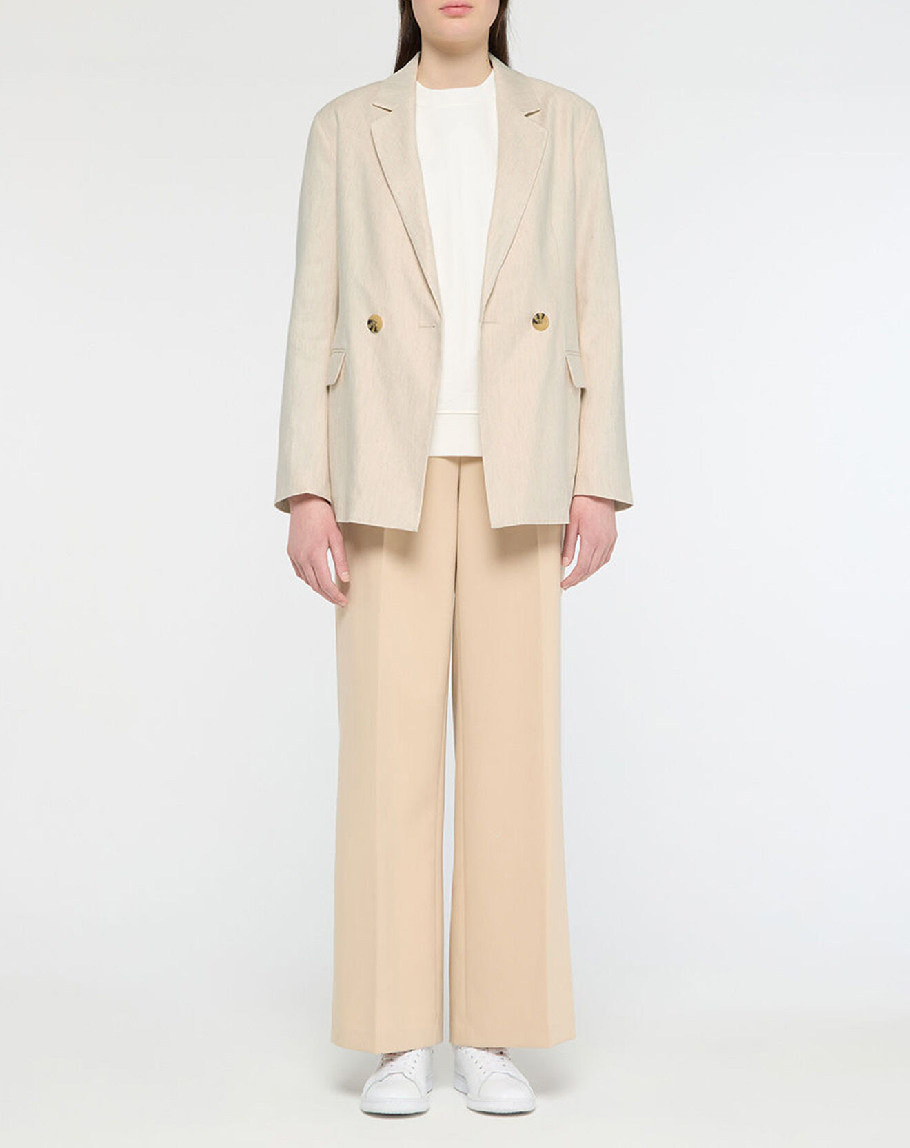 Scotch & Soda Blazer en Lin mélangé écru